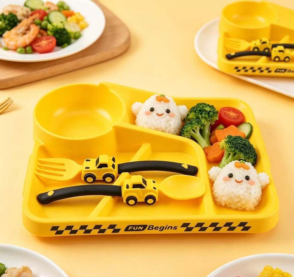 Suction Cup Baby Plate Set with Fork and Spoon