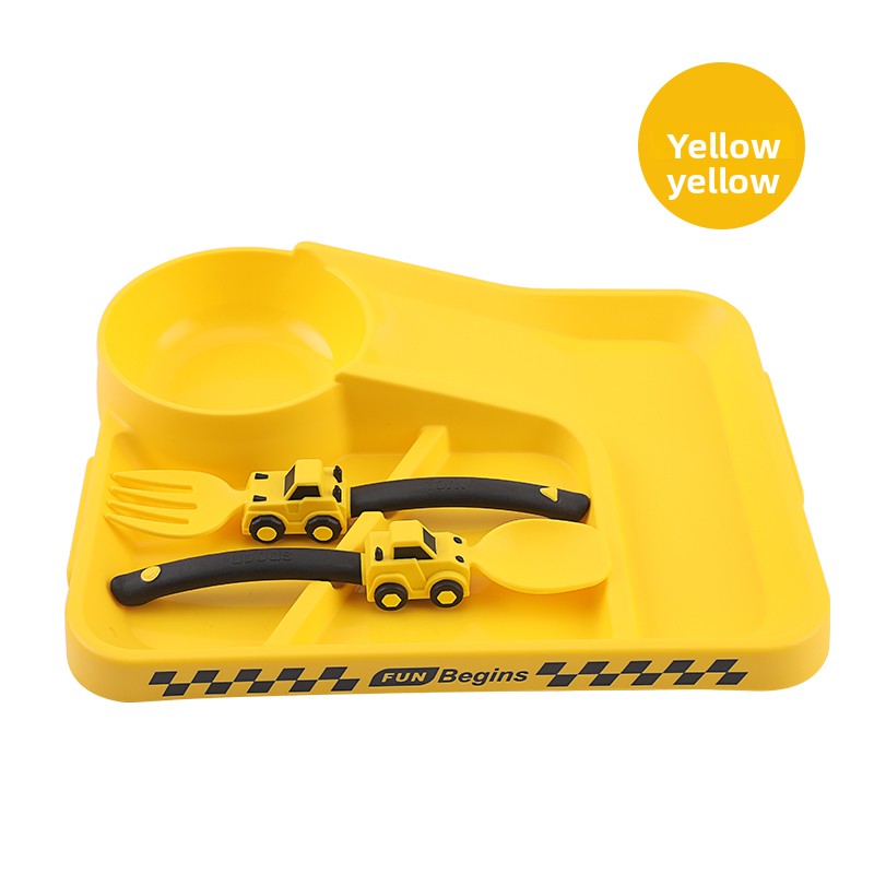 Suction Cup Baby Plate Set with Fork and Spoon