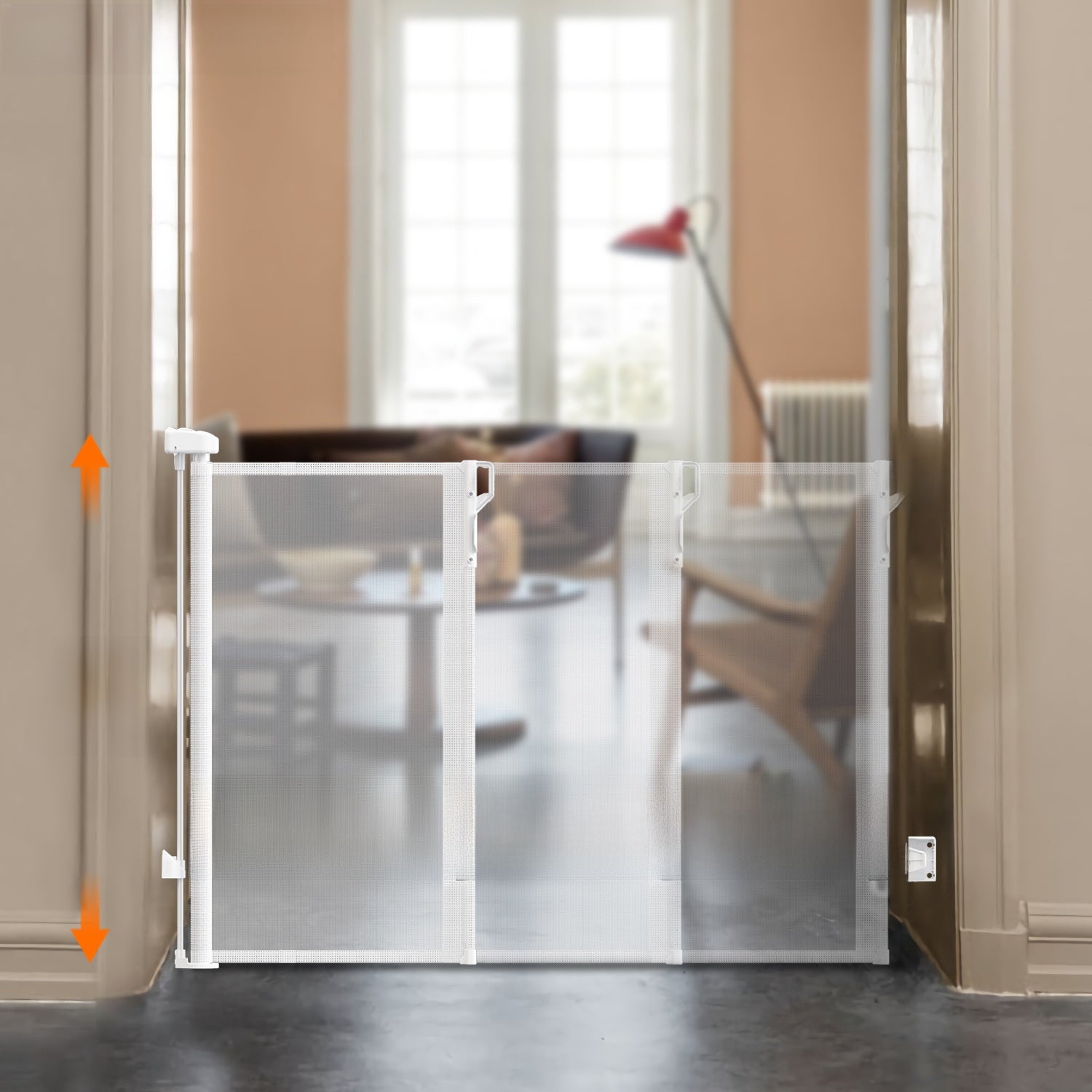 Retractable Safety Door Barrier for Stairs and Doorways