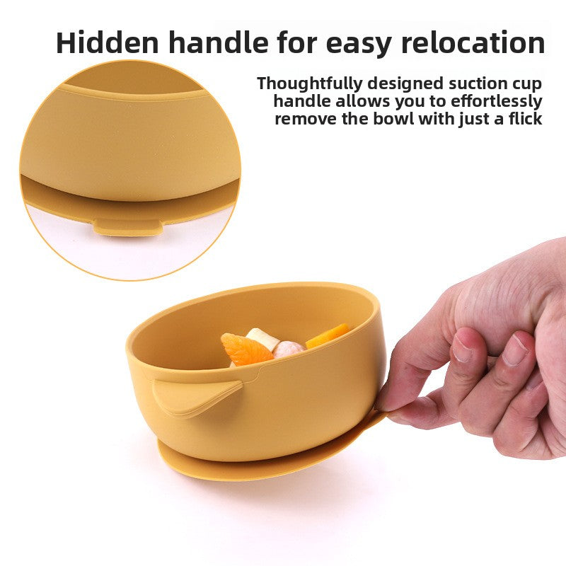 Baby Silicone Feeding Bowl with Suction Base and Cover