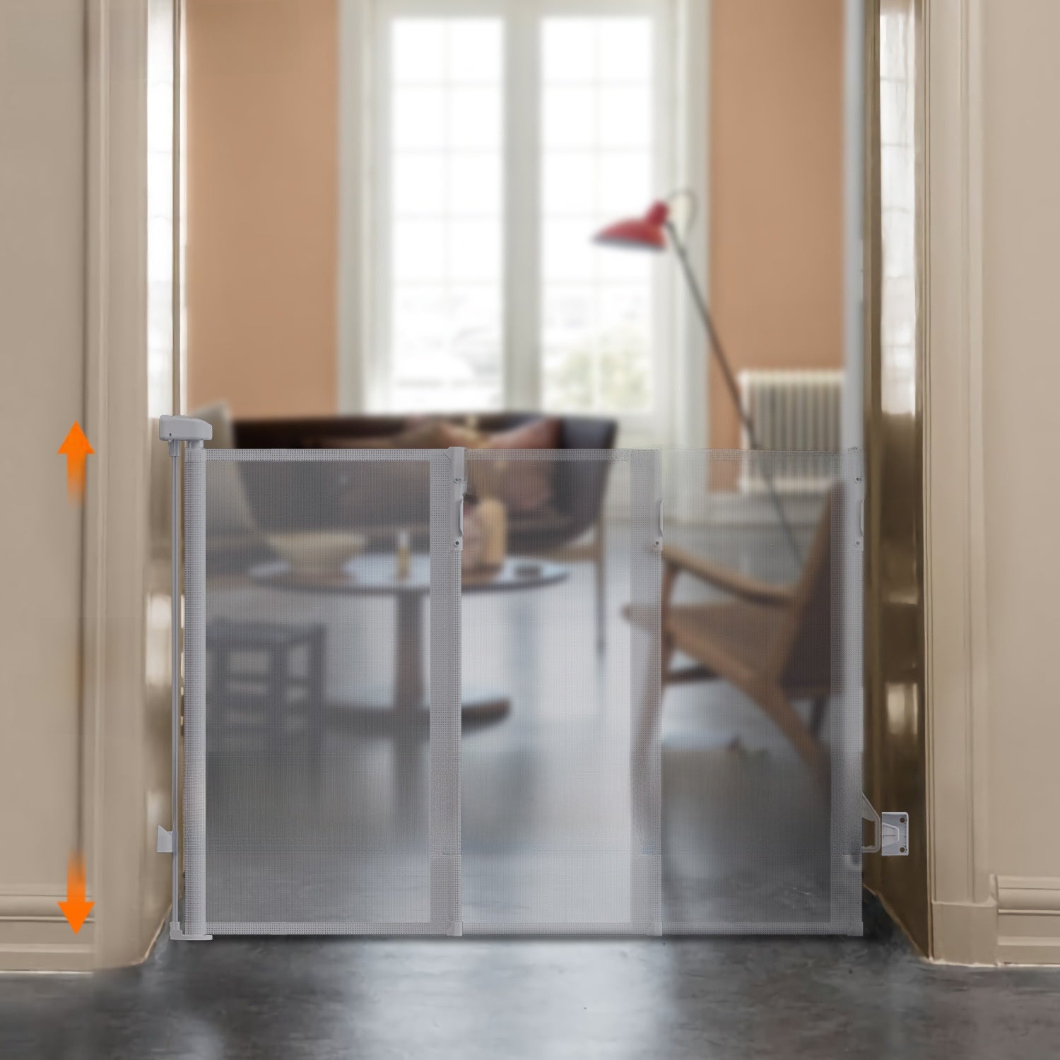 Retractable Safety Door Barrier for Stairs and Doorways