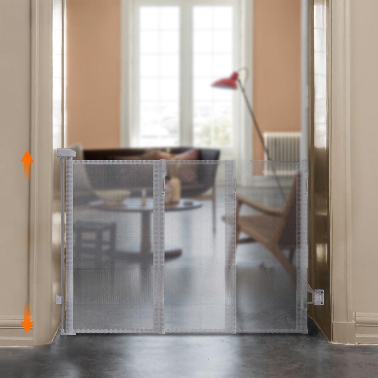 Retractable Safety Door Barrier for Stairs and Doorways